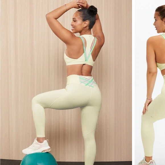 Fabletics Set Cream Leggings and top - Picture 1 of 4